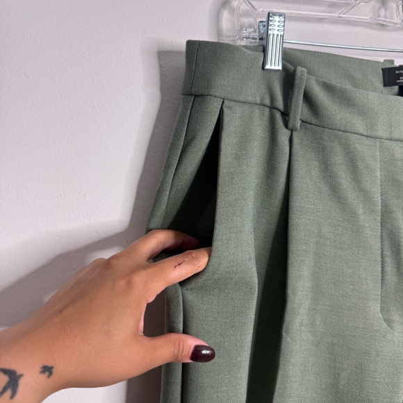 Banana Republic Factory‎ Double Weave High Rise Straight Trouser Green Size 14 - Picture 8 of 9